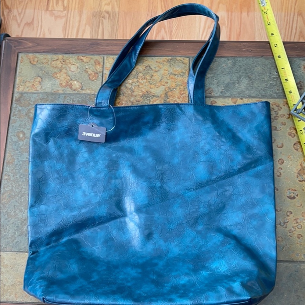 Avenue Blue Vegan Leather Tote NWT